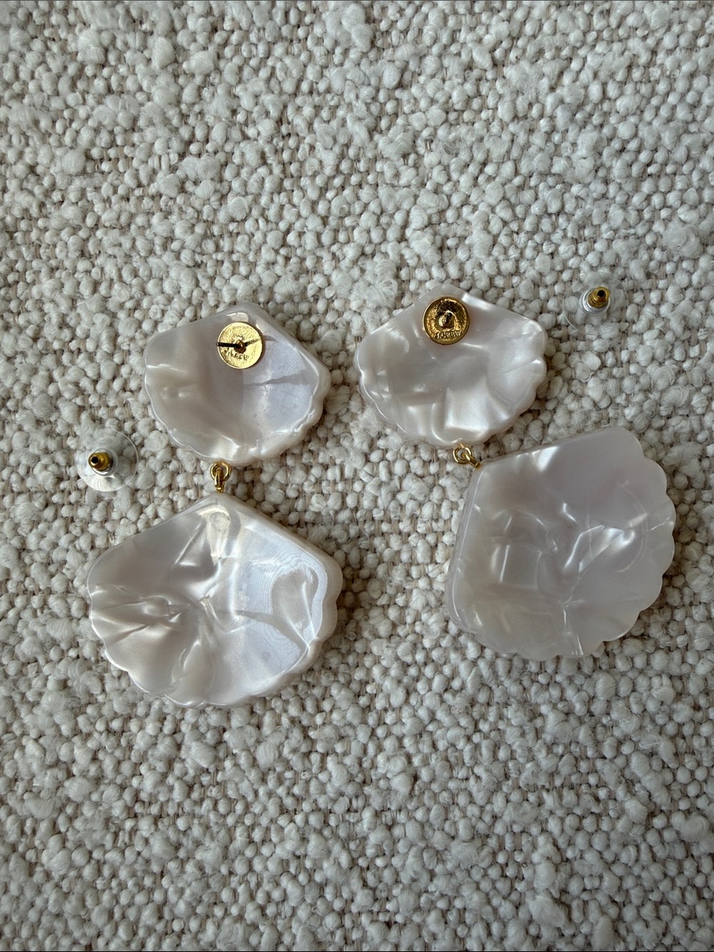 J. CREW Pearlescent Shell Drop Earrings - White - Picture 3 of 4